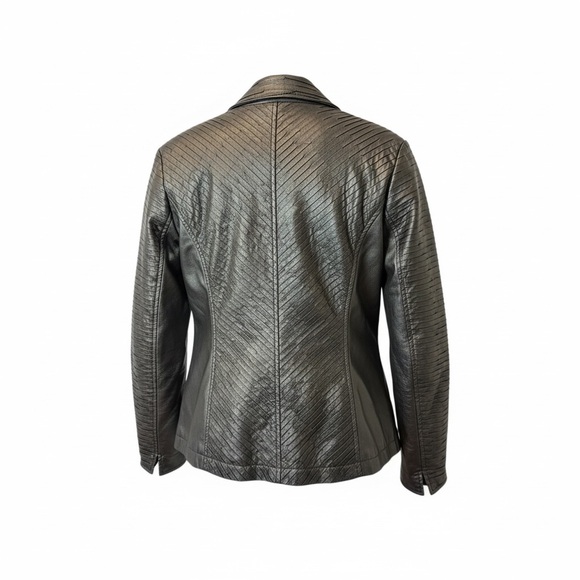 🖤 Erin London Faux Leather Moto Jacket – Textured Paneling – Size M - Picture 3 of 7